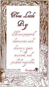 Fable at Your Table Dinner: 3 Little Pigs