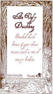 Fable at Your Table Dinner: An Ugly Duckling