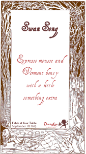 Fable at Your Table Dinner: Swan Song
