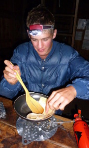 Owen, young enough to carry a near cast-iron skillet in his prodigious pack. And to be embarrassed by a titanium mug. Owen, young enough to carry a near cast-iron skillet in his prodigious pack. And to be embarrassed by a titanium mug.