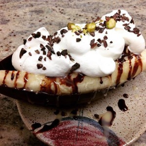 Banana Split in a Cacao Pod