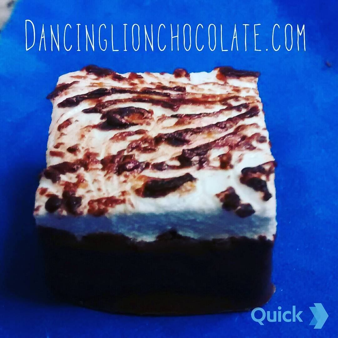 Many Roads To Happiness - Rose marshmallow atop dense butter ganache and decadent cream ganache