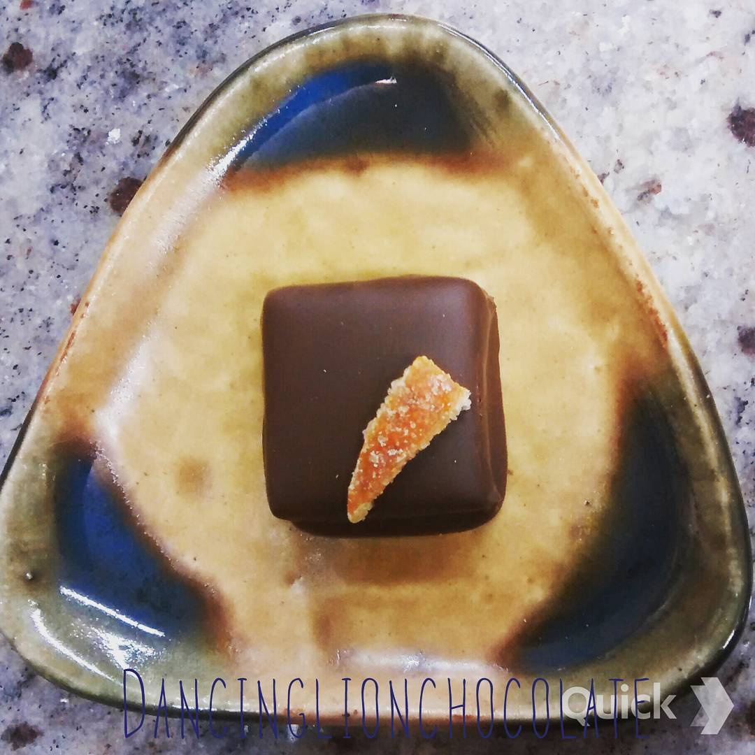 Comic Relief - hand-dipped @dantachocolate  Guatemalan Tikal milk chocolate & caramelized tangerine bonbon
