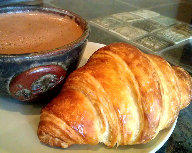 Croissant with Hot Drinking Chocolate