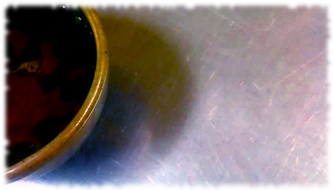 Green Tea Bowl on Stainless Table