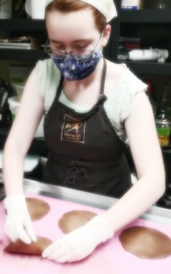 Alanna making ice cream cones