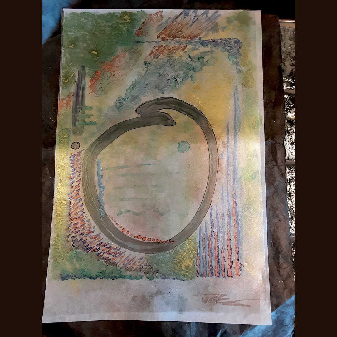 NOH-WHERE AT ALL. Edible mica lustre on acetate. Transfer sheet for hand-dipped chocolate bonbons by Richard Tango-Lowy.#chocolatier #art #chocolateasart @chocolat_chocolat.inc