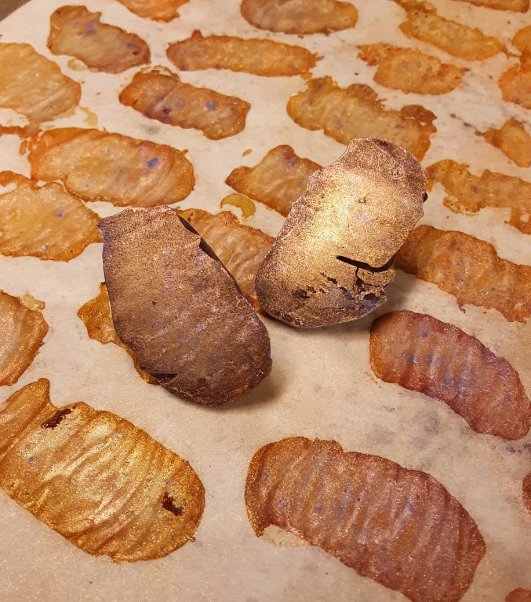 IT CONTINUES: vanilla marshmallow layered with persimmon dark chocolate cloud caramel.#chocolatier #marshmallow #fruitStep ahead but theres moreContinue forward, not yet completeMore arises every momentEnd in sight?More still it continues